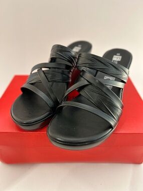 Florentine Black Wedge Sandals – Made in Italy – Size 40 – BNIB